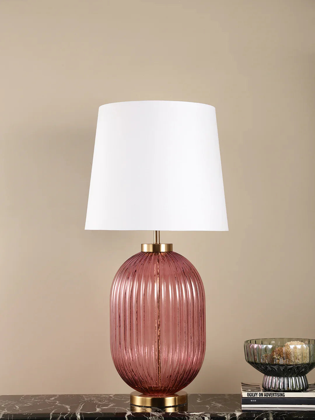 Cohen Purple Glass Table Lamp