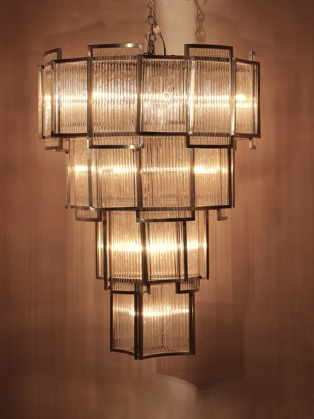 Conroe Gold Double Height Chandelier