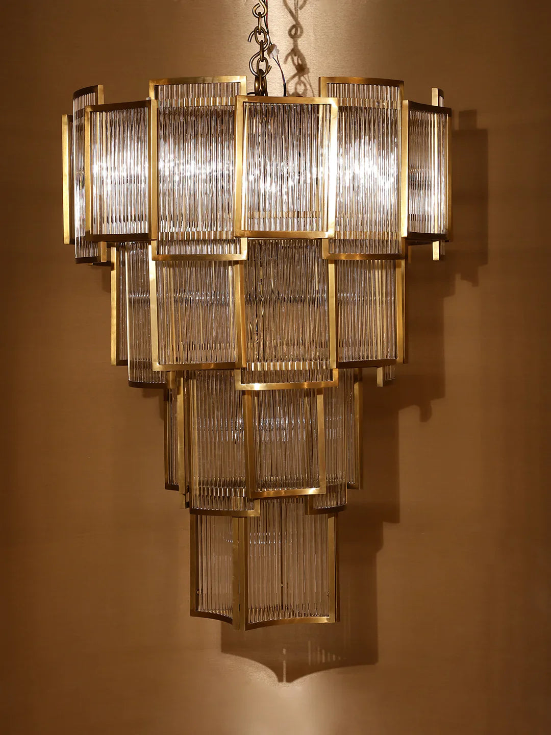 Conroe Gold Double Height Chandelier