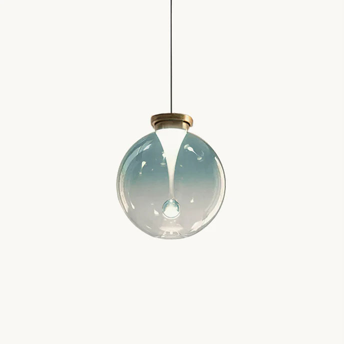 Modern Gradient Stained LED Glass Pendant Light